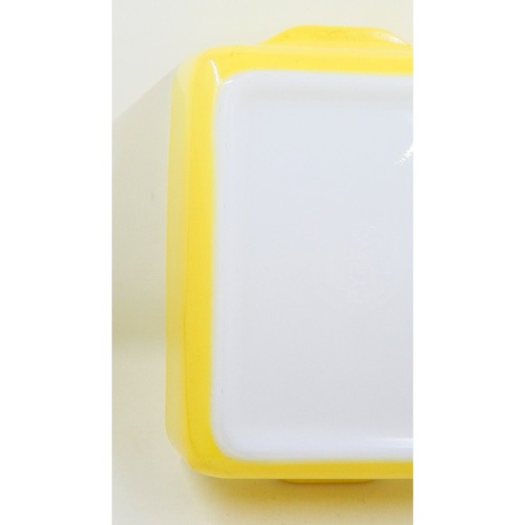 Pyrex Primary Yellow 503-B Refrigerator Dish 503-C Clear Ribbed Lid Handles - Picture 8 of 16